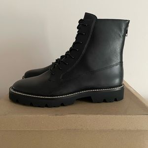 Madewell Citywalk Lugsole Lace-Up Boot in Leather, Black, Size 9.5